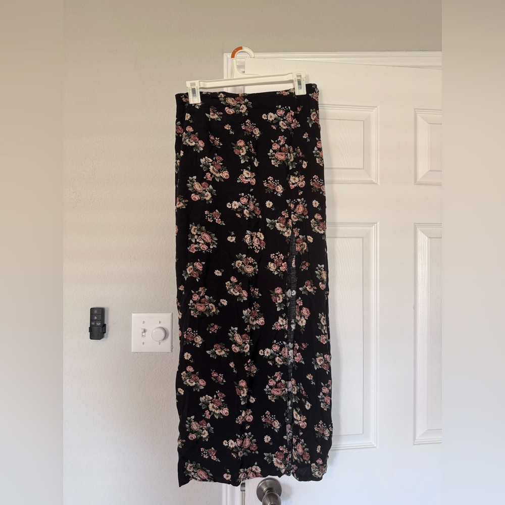 Floral Black Skirt